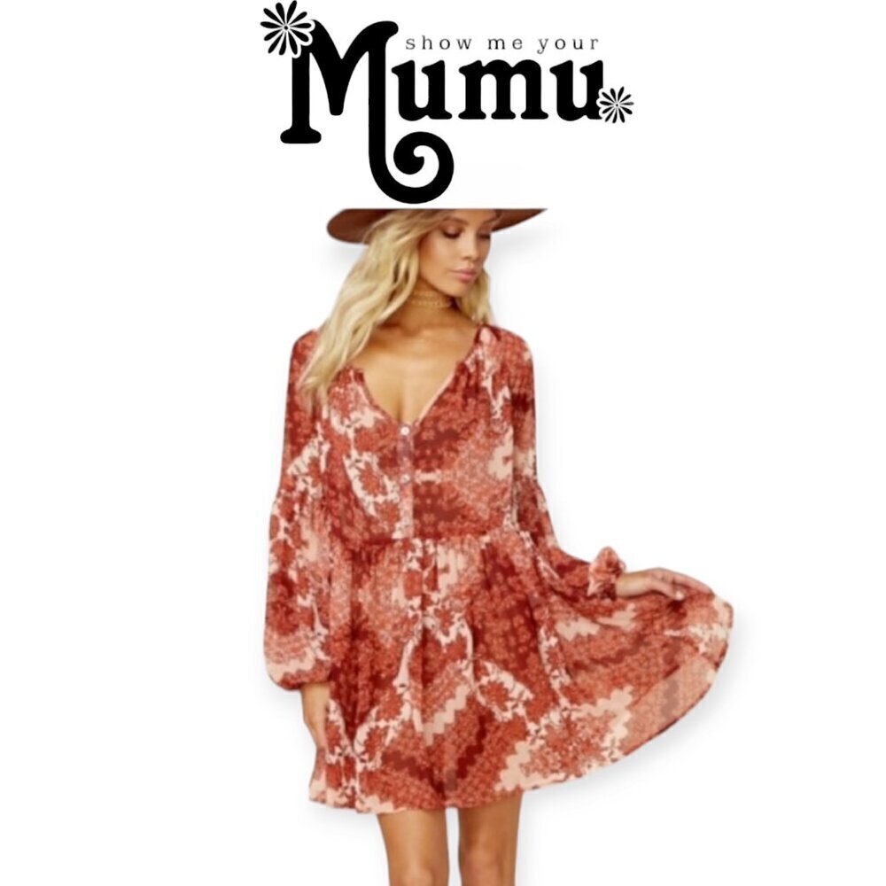Show Me Your MuMu Sienna Swing Dress Medium Bohemian Beach Summer Festival Chic